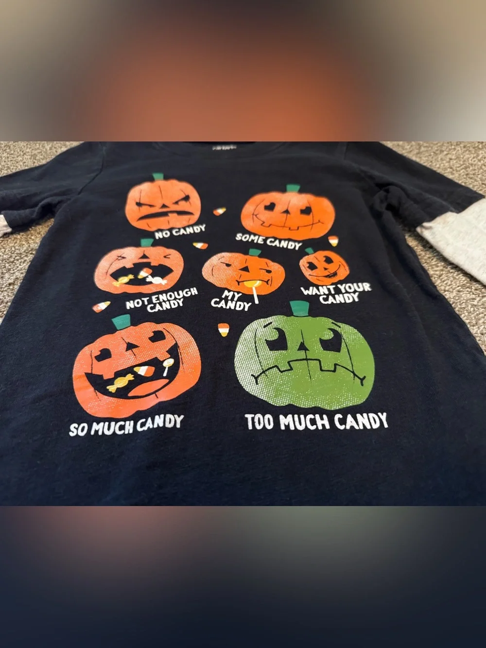 Carter’s Halloween Jack-o-lanterns Toddler Boys t shirt 4T Levels of Candy